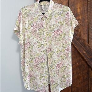 H&M Floral Blouse - Pink and Green